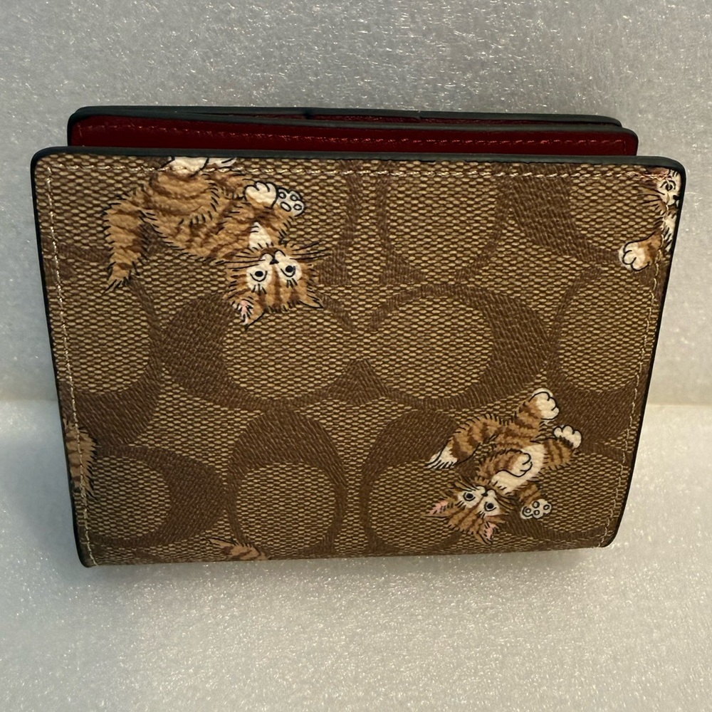 Coach Dancing Kitten Cat Pattern Snap Button Wall… - image 2